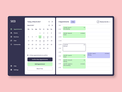 Appointment Scheduling Web App agenda appointment calendar dashboard scheduling