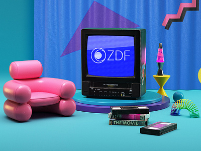 ZDF Mediathek Classics 3d animation branding cgi character design foreal illustration logo