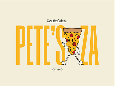 Pete's Za - Brand Identity brand identity branding fast food graphic design illustration logo mascot pizza
