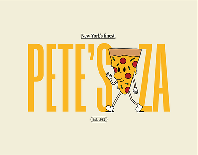 Pete's Za - Brand Identity brand identity branding fast food graphic design illustration logo mascot pizza