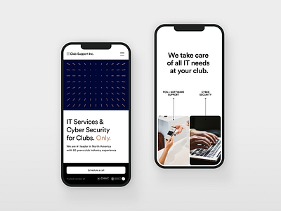Club Support Inc. — mobile view canada colours corporate website design details geometric graphic design landing mobile responsive ui vector