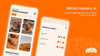BREAD Bakery UI app design graphic design ui