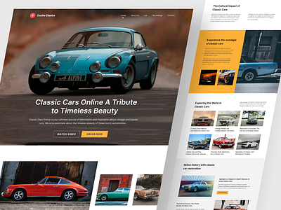Coche Clasico - Classic Car Landing Page automotive landing page mobile product design transport ui uiux web