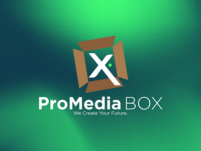 ProMedia Box Logo background blur brand branding gradient graphic design logo ui