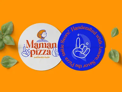 Maman Pizza bistro branding design food geometry graphic design illustration logo minimal pizza restaurant shape typography vector