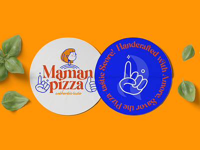Maman Pizza bistro branding design food geometry graphic design illustration logo minimal pizza restaurant shape typography vector