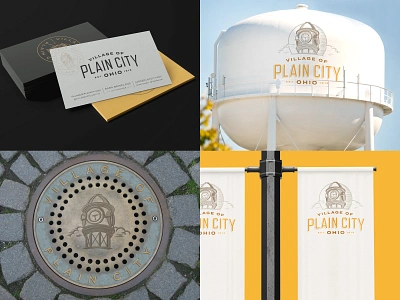 Village of Plain City | Branding badge design banner design brand identity branding business card design city branding clock tower icon design kroneberger kroneberger design logo design manhole cover ohio seal truck wrap type typography village of plain city visual identity