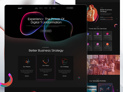 Digital Agency Website dark theme digita agency digital agency homepage design landing page design ui uiux uiux design ux website