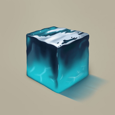 Cube material study water illustration