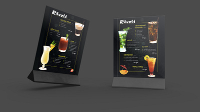 Table Tent Menu cafe cocktails design design menu graphic design menu restaurant summer drinks summer offer table tent