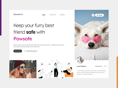 Pawsafe - a Pet Store app ecommerce homepage landing page online website pet website ui ui ux ux