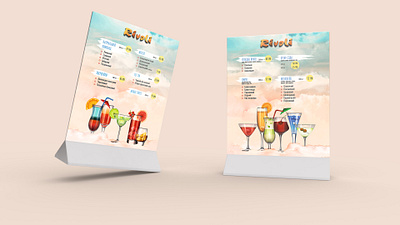 Table Tent Menu cafe clouds cocktails design design menu graphic design haven light menu menu restaurant summer drinks summer offer table tent