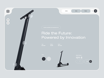 Electric Scooter Website design ecommerce electric graphic minimal minimalism page product product page scooter ui user experience user interface ux web web design web product website