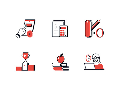 Business and finance line icons book business design finance icon laptop line linear management style