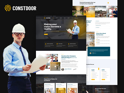 Constdoor- Building Company Web Design 3d agency animation branding business company corporate creative design graphic design illustration logo motion graphics ui