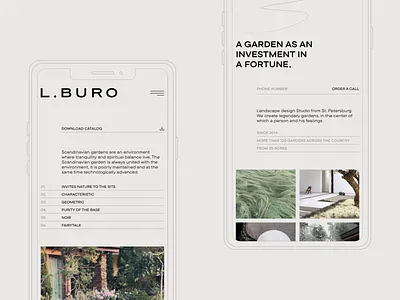 Website redesign for the landscape bureau of gardens branding design landscape logo mobile version nimax scandy ui webdesign