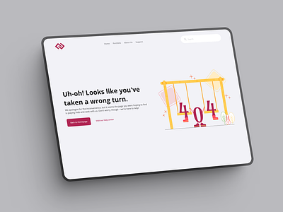 404 Error Page design illustration typography ui ux