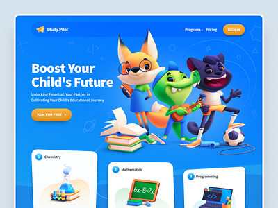 Children Education Website design product startup ui ux web