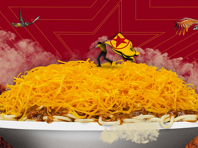 Gold Star - Epic Chili animation anthem award winning boom cheese chili collage cool design flag food funky mixed media noodles red star steam transition wave yum
