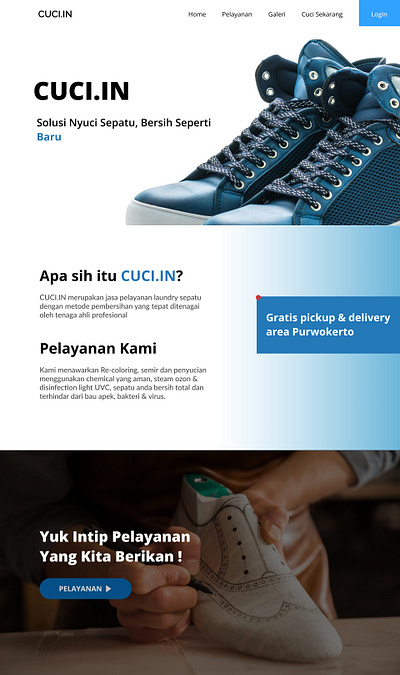 CUCI.IN | Shoe laundry website design branding graphic design logo ui