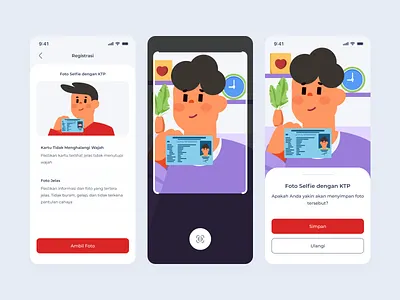 JConnect - Mobile Banking App ai bank currency face facerecognition illustration machinelearning mobilebanking mobiledesign mobileui red uidesign