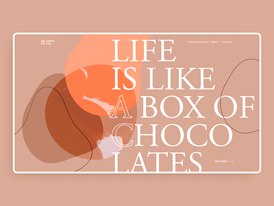 The concept of the main page of the site branding chocolates concept design font graphic design ui ux web