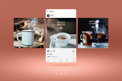 Folgers (rebrand) Instagram Ad advertising branding coffee design folgers graphic design instagram logo rebrand typography