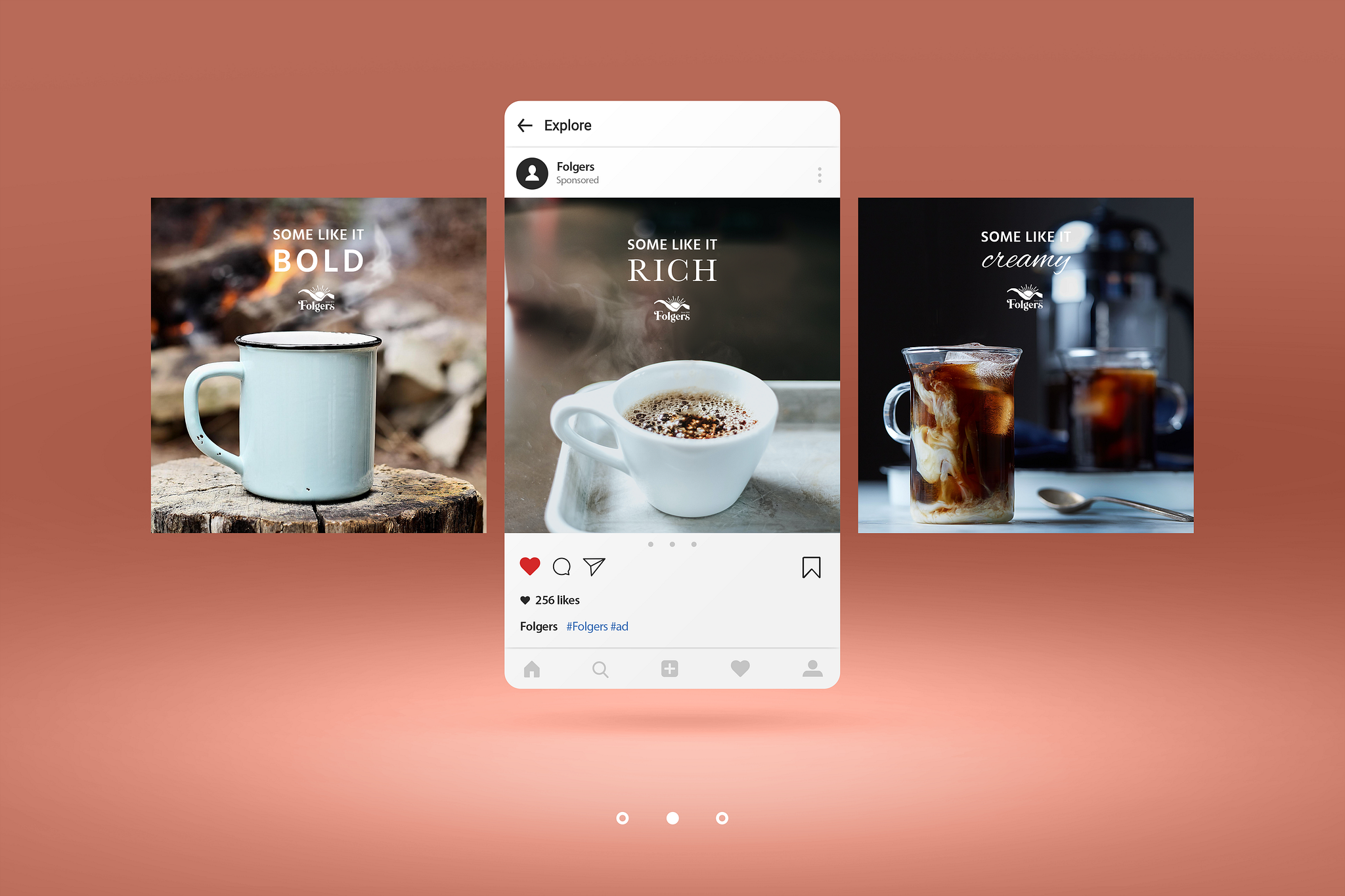 Folgers (rebrand) Instagram Ad by Erin Rane on Dribbble