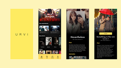 U R V I | Movie Streaming Mobile Design branding graphic design logo ui