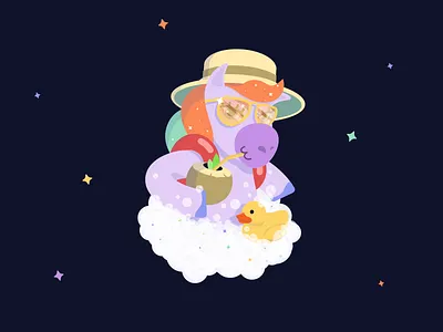 Unicorn Mascot Sticker branding design graphic design illustration mascot relax unicorn vector