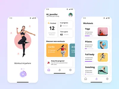 Fitness Application 3d animation branding design fitness application graphic design illustration logo ui vector website