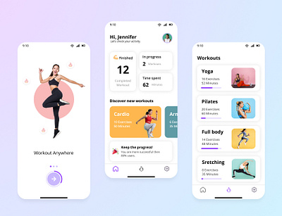 Fitness Application 3d animation branding design fitness application graphic design illustration logo ui vector website