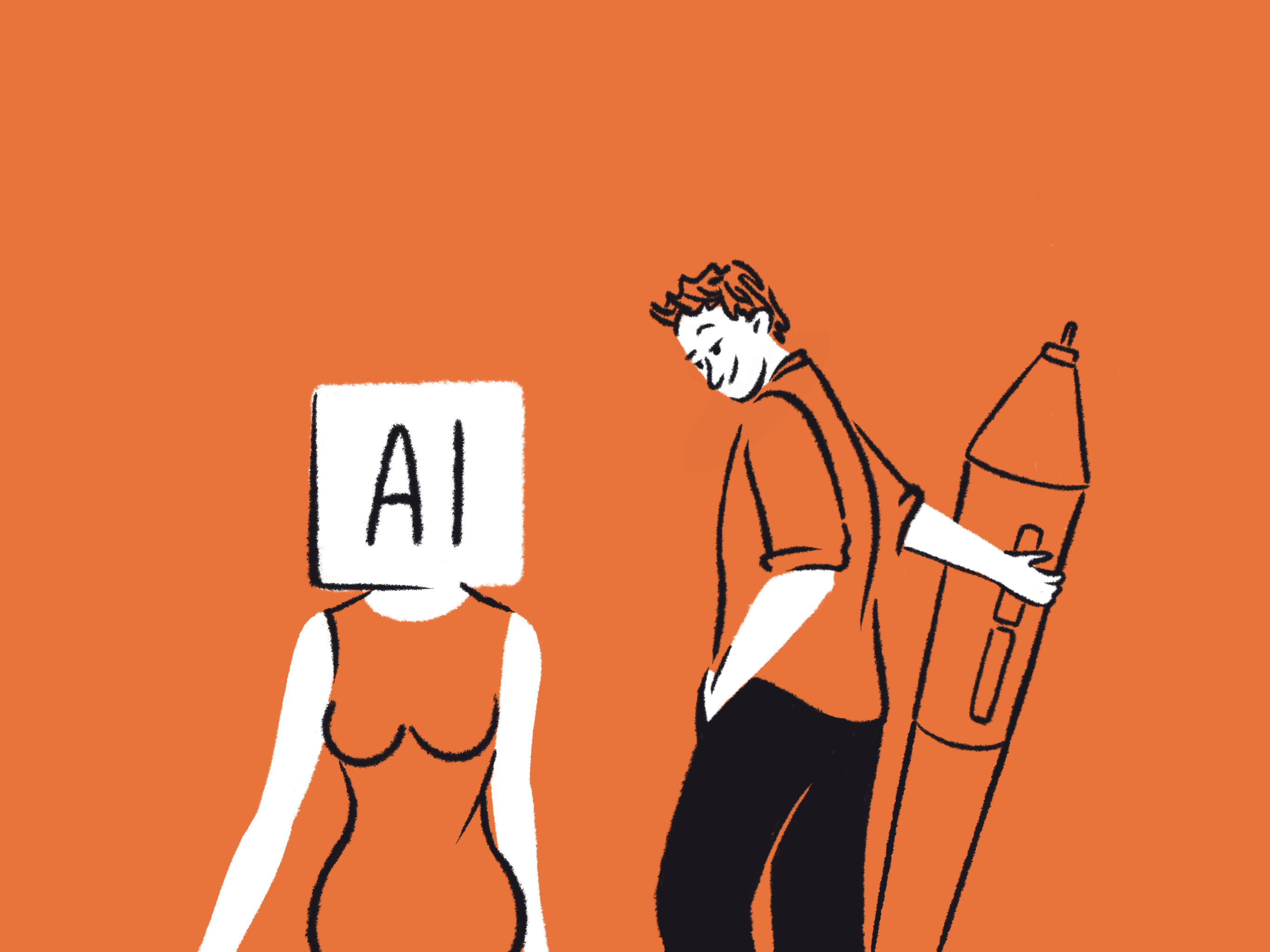 AI versus Skill 2d art ai artificial intelligence characterdesign competition drawing flat illustration generated image girl character illustration midjourney openaidalle skill