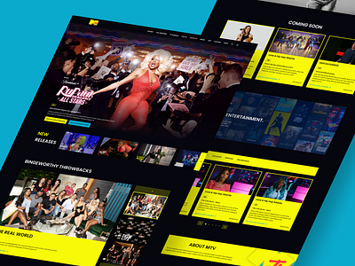 MTV Redesigned Home Page design disney movie mtv netflix paramount service streaming streaming service ui ux web