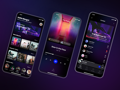 UX/UI design for music WEB3 application app button dapp design figma hero home ios logo musicapp play ui ux web3