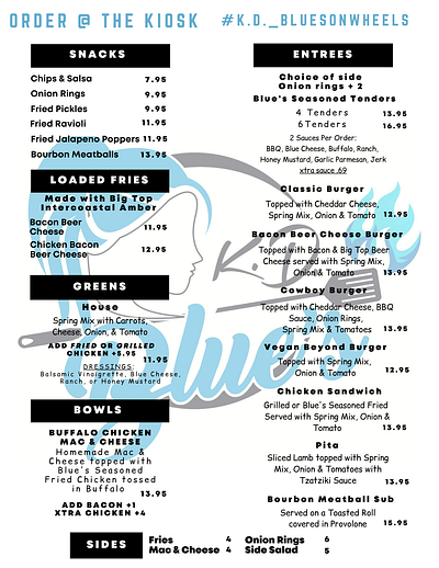 K.D. Blues Gastropub Menu