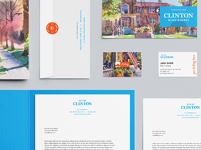 City of Clinton brand brand design branding city clinton ms collateral community government identity mississippi office suite