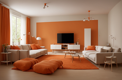 Interior Design Concepts | Orange Theme lounge