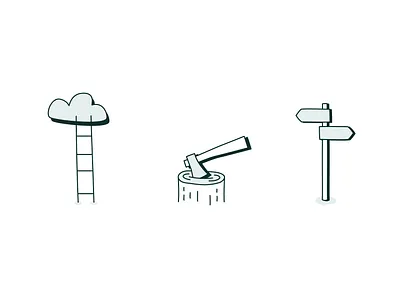 Some illustrations axe concept decision making direction illustration line perfectionism vector