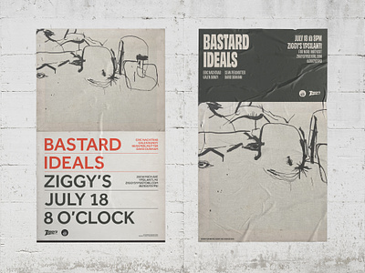 Bastard Ideals Show Posters abstract concert concert poster contemporary effra event graphic design jazz layout live mockups music obviously painting poster poster design promotion typography ypsilanti ziggys