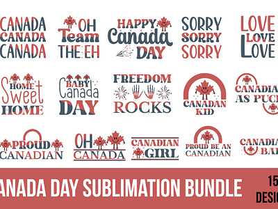 Canada Day Sublimation Design Bundle branding canada boy shirt graphic design logo motion graphics retro t shirt design ui vector