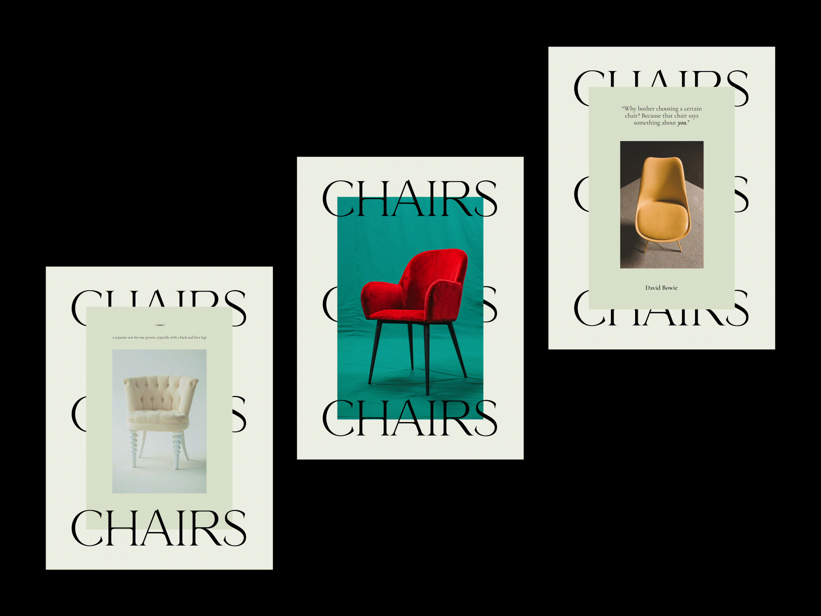 Chairs // An exploration catalogue chair chairs creative direction design editorial graphic design magazine layout minimal minimal design minimalist poster poster art poster design print typography