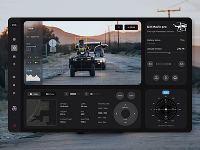 DJI Mavic Pro interface UI 3d animation branding design drone explore figma graphic design illustration logo motion graphics ui uiux vector