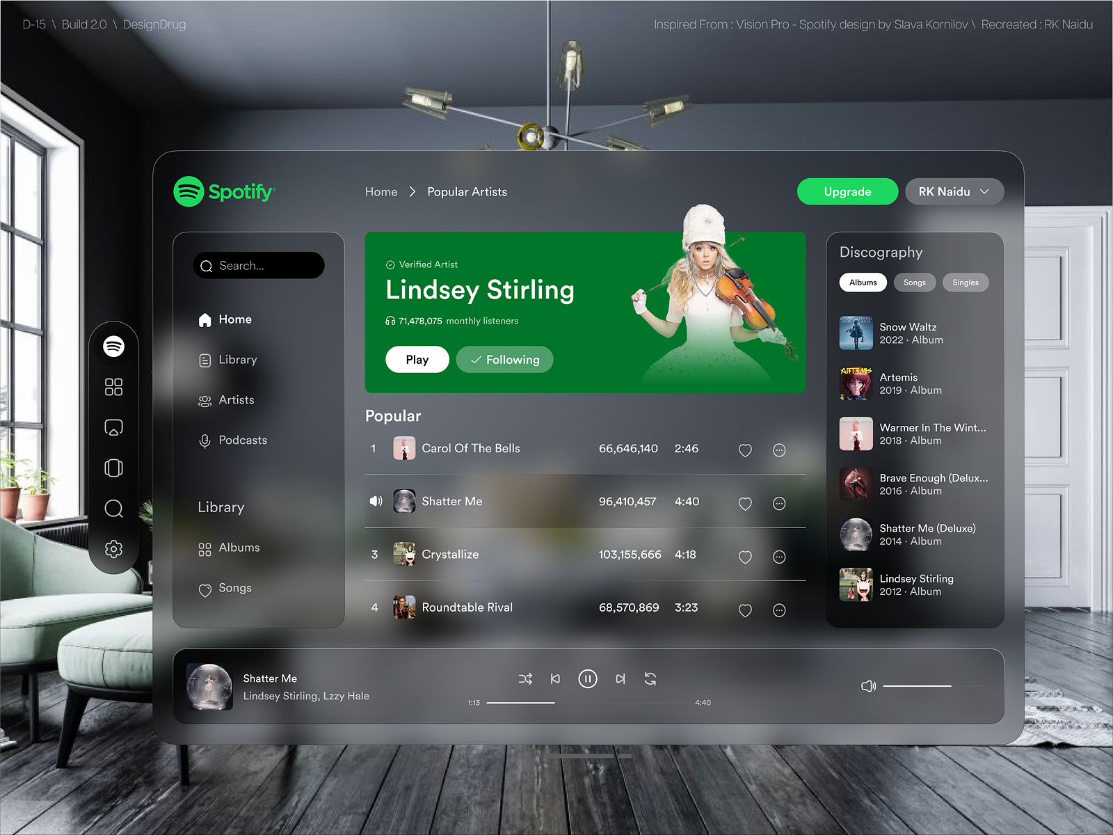 Vision Pro - Spotify Design By Rk Naidu K On Dribbble