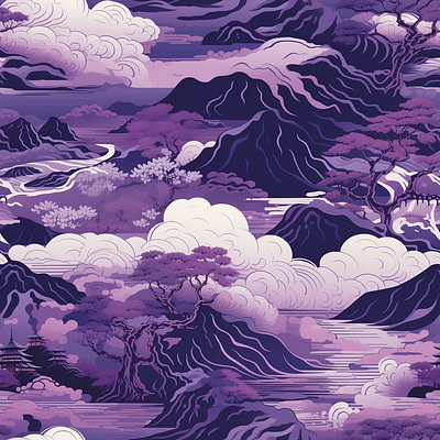 Sedated Tempestas art asian design digital art illustration japan japanese art japanese digital art purple storm