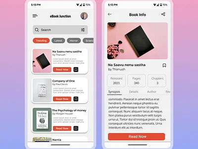 Trending - eBook app dailyui design figma ui userinterface