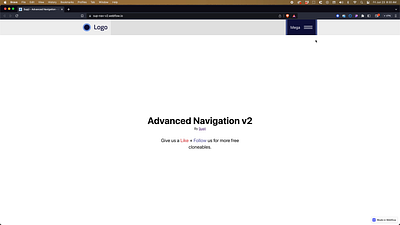 Advanced Navigation v2 - Free Cloneable (Webflow) by Supji animation cloneable design free hover interactions mega menu motion graphics navigation supji ui uxui webflow