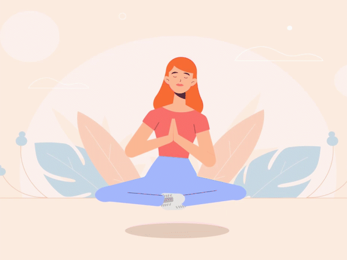 Meditation Yoga animation 2d 2d animation animation character character animation illustartion meditation motion graphics new trending vector yoga