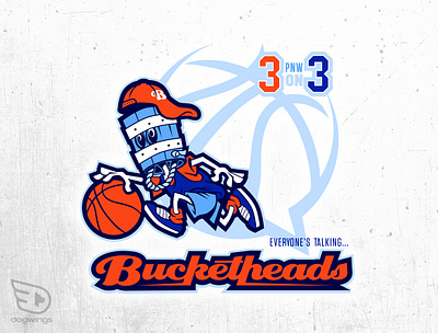 Bucketheads concepts basketball bucketheads chipdavid dogwings drawing graphic design hoops illustration logo vector