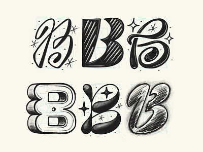 ✴ Six letters — B ✴ art drawing illustration letter lettering sketch